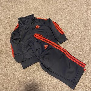 Gray and orange toddler tracksuit